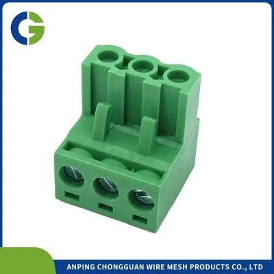 Connecteur de bornier enfichable en plastique vert pour PCB, bornier sans vis à vis